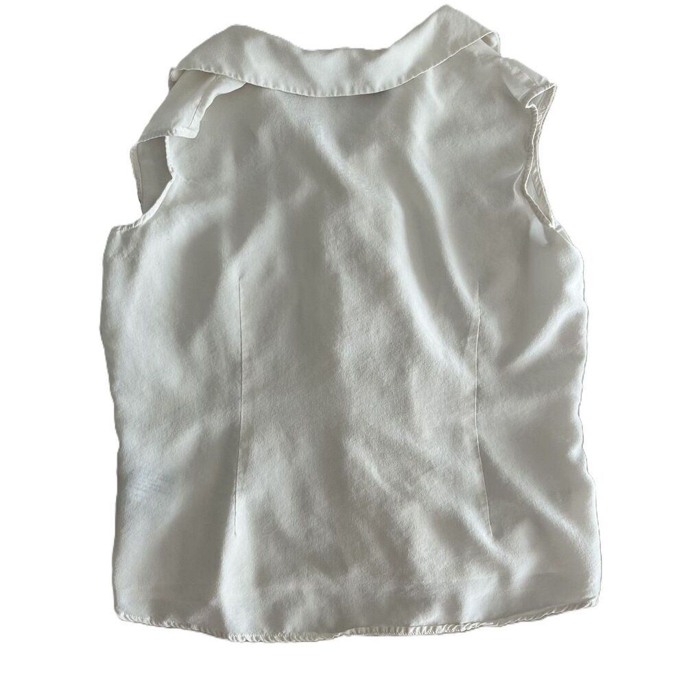 Jaclyn Smith Classic White Silk Sleeveless Blouse – Women’s M - Picture 3 of 3